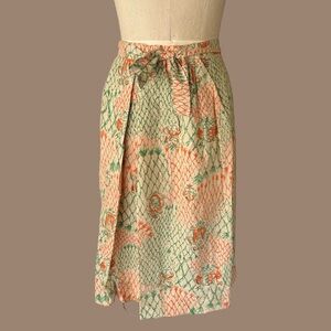 Vintage 40s 50s Patterned Midi Skirt